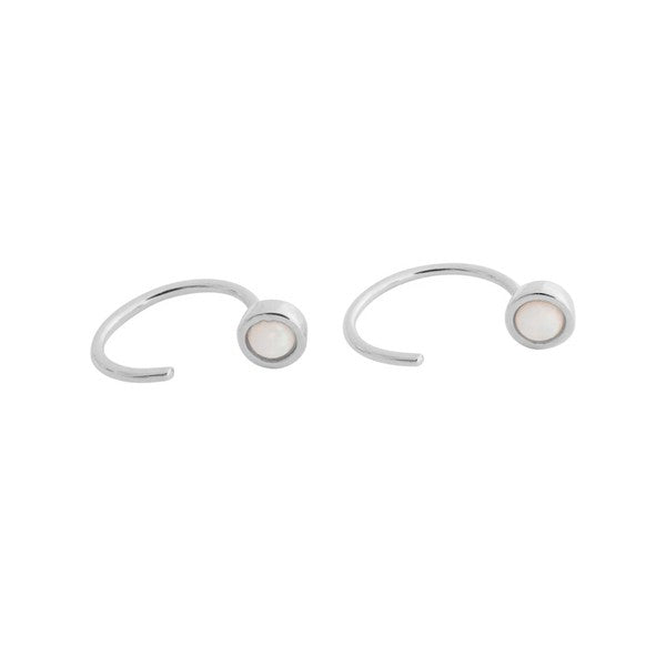 Opal Threader Hoops