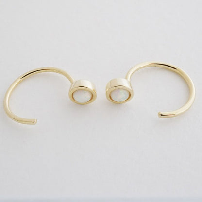 Opal Threader Hoops