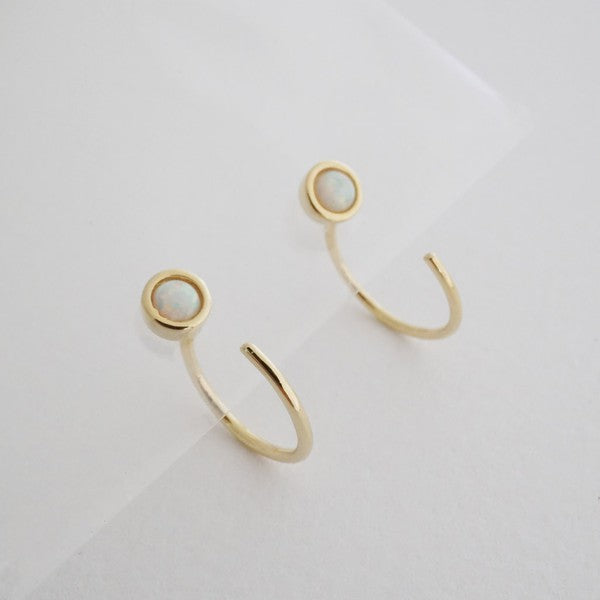 Opal Threader Hoops