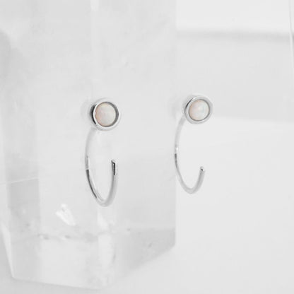 Opal Threader Hoops