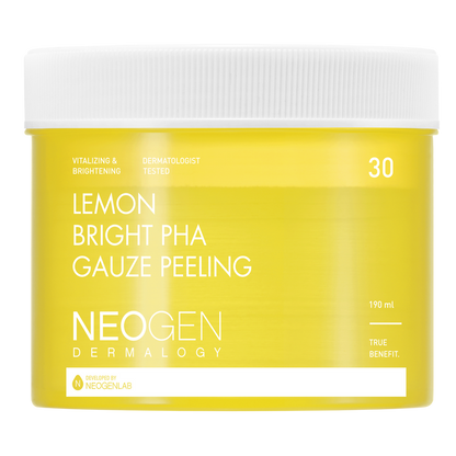 NeoGen DERMALOGY LEMON BRIGHT PHA GAUZE PEELING 190ML (30 PADS)