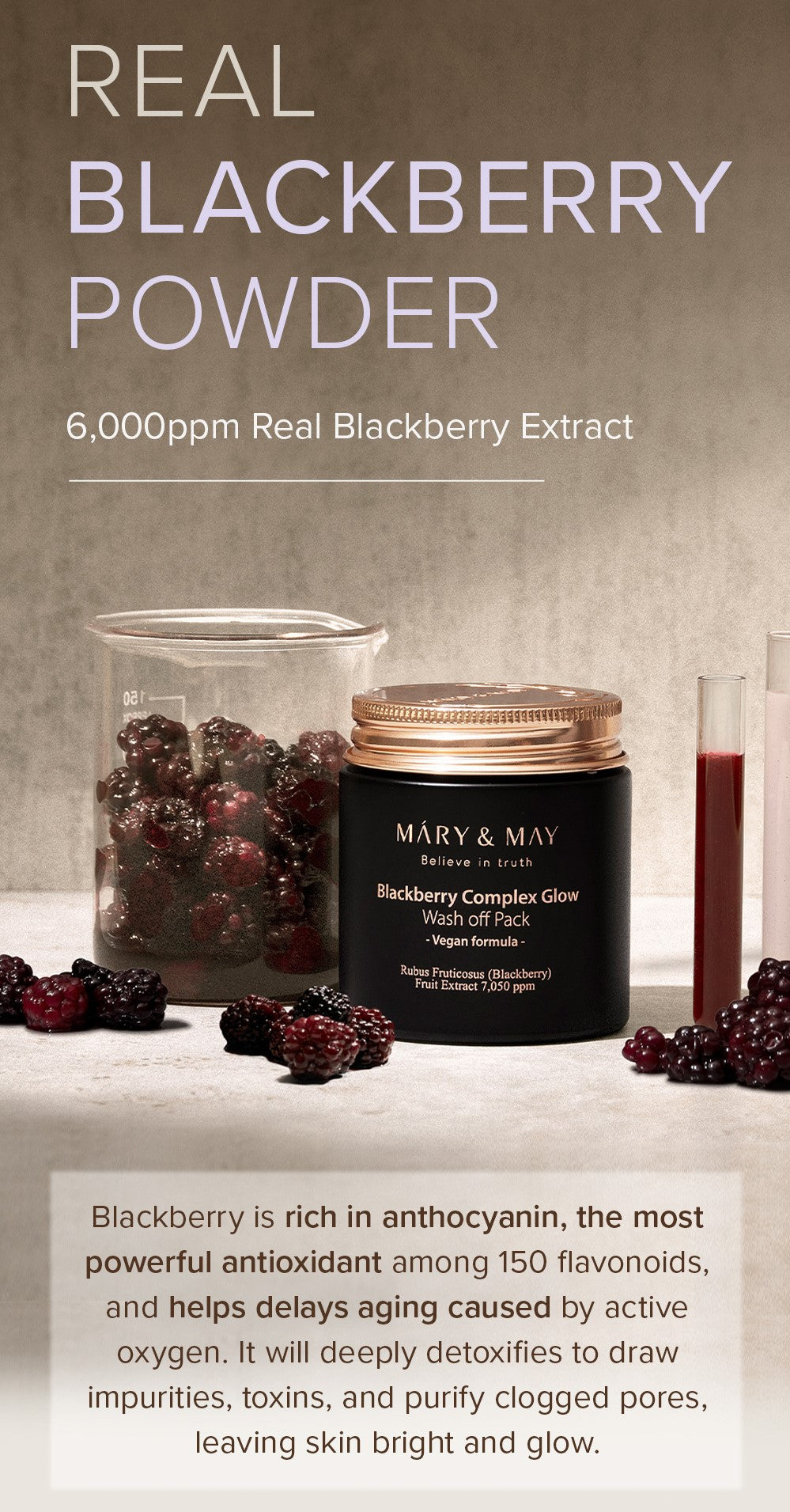 MARY&MAY Blackberry Complex Glow Wash off Pack 125g